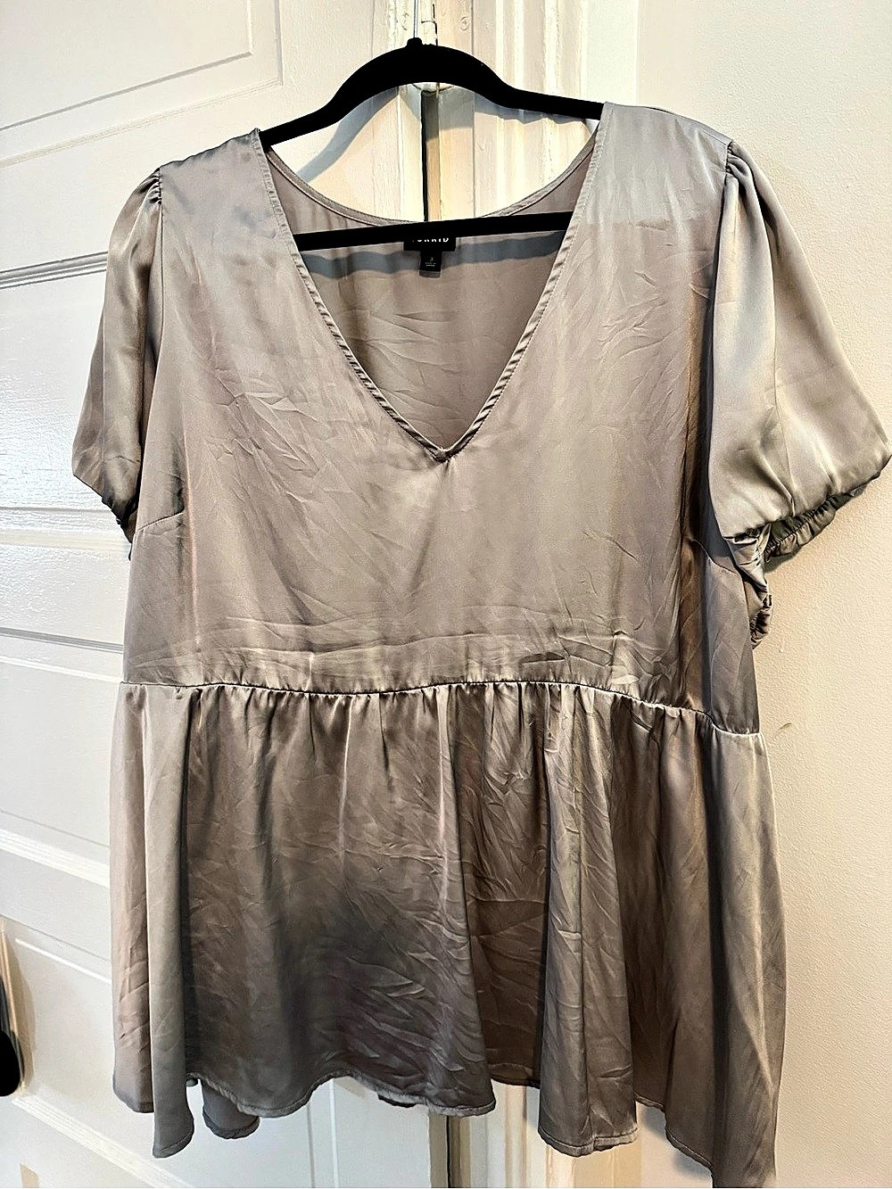 Torrid Gray Babydoll Blouse Size 3